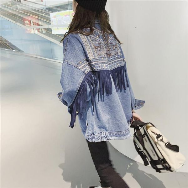 2021 embroidered denim jacket women's new loose korean version of the net red tassel jacket heavy denim clothing trend, Black;brown
2021 embroidered denim jacket women's new loose korean version of the net red tassel jacket heavy denim clothing trend, Black;brown