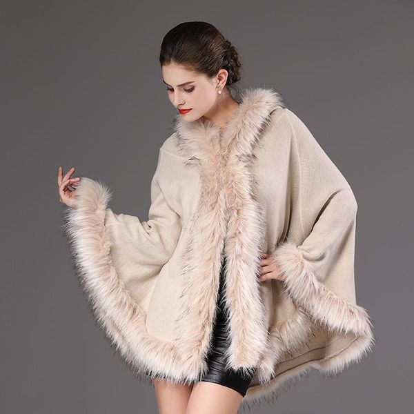 2020 autumn winter wool coats women faux fur hooded cloak luxury designer thick feminine outerwear jackets lady party clothing, Black
2020 autumn winter wool coats women faux fur hooded cloak luxury designer thick feminine outerwear jackets lady party clothing, Black