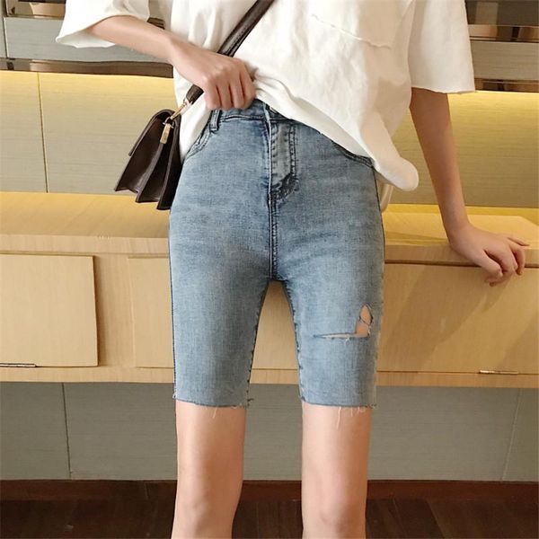 women's jeans real s 2021 fashion retro high-waist hole five-point female wild stretch bottoming pants, Blue
women's jeans real s 2021 fashion retro high-waist hole five-point female wild stretch bottoming pants, Blue