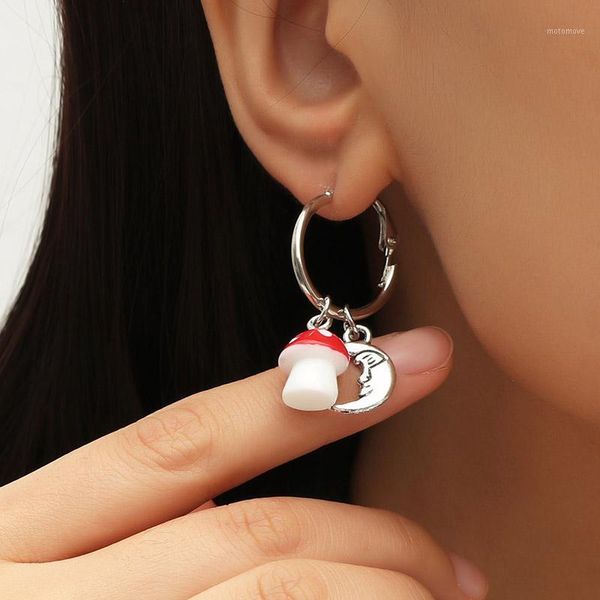 hoop & huggie simple vintage silver color metal moon pendant earrings for women girls cute red white mushroom earring party jewelry gift1, Golden;silver
hoop & huggie simple vintage silver color metal moon pendant earrings for women girls cute red white mushroom earring party jewelry gift1, Golden;silver