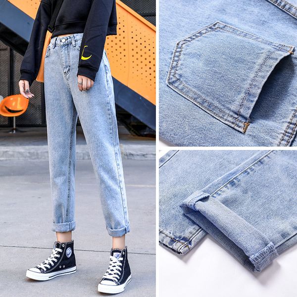 2021 new boyfriend high waist jeans women streetwear casual trousers vintage blue mom denim pants r49v
2021 new boyfriend high waist jeans women streetwear casual trousers vintage blue mom denim pants r49v