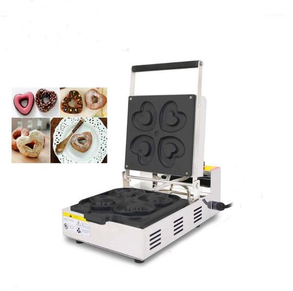 mini 4 holes commercial heart-shaped donut maker machine doughnut baking machine with timer1