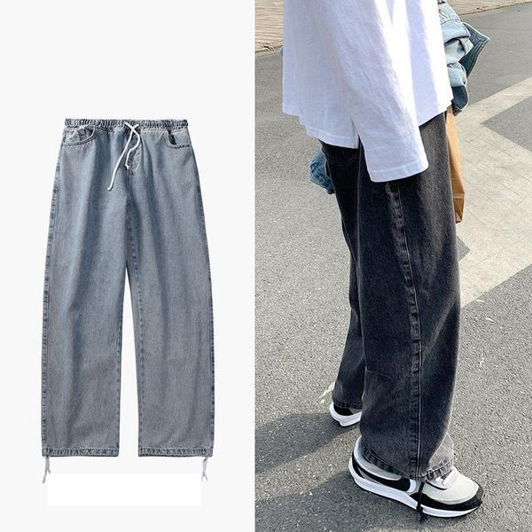men's jeans fall winter wide-leg loose straight trousers waist-drawstring 2021 fashion pants male daddy, Blue
men's jeans fall winter wide-leg loose straight trousers waist-drawstring 2021 fashion pants male daddy, Blue