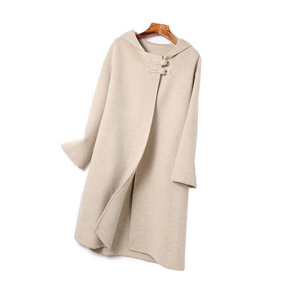 women's wool & blends 2021 winter solid color hooded double-sided cashmere mid-length korean loose hepburn style wwoolen woolen coat wo, Black
women's wool & blends 2021 winter solid color hooded double-sided cashmere mid-length korean loose hepburn style wwoolen woolen coat wo, Black