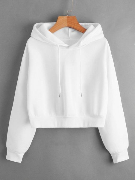 solid drawstring crop thermal lined hoodie x4u6#, White;black
solid drawstring crop thermal lined hoodie x4u6#, White;black