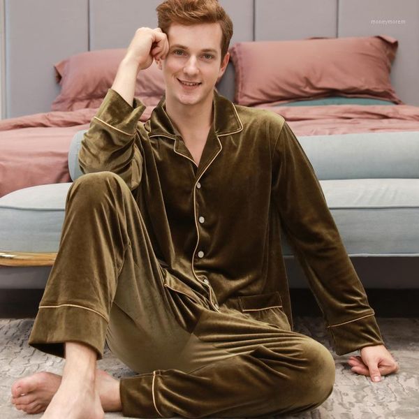 men's sleepwear mens pajamas set winter flannel thick warm turn-down collar button elastic waist men nightwear home clothes pijamas1, Black;brown
men's sleepwear mens pajamas set winter flannel thick warm turn-down collar button elastic waist men nightwear home clothes pijamas1, Black;brown