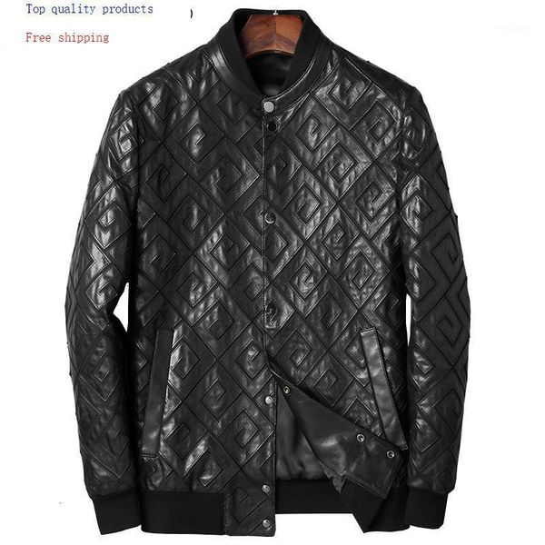men's goatskin leather jacket spring autumn genuine leather bomber jacket men casual short luxury coat 81c217 kj24291, Black
men's goatskin leather jacket spring autumn genuine leather bomber jacket men casual short luxury coat 81c217 kj24291, Black