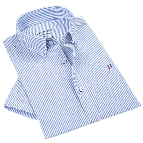2021 new brand short sleeve slim stripe men's casual street wear formal shirt oxford spin sgt3, White;black
2021 new brand short sleeve slim stripe men's casual street wear formal shirt oxford spin sgt3, White;black