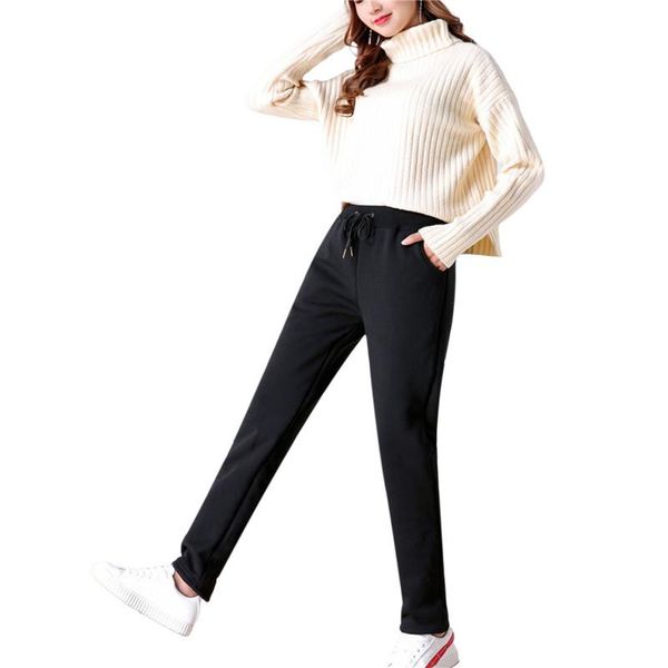 women's pants & capris xingqing winter women sweatpants drawstring elastic waist warm solid color jogger ladies soft trousers, Black;white
women's pants & capris xingqing winter women sweatpants drawstring elastic waist warm solid color jogger ladies soft trousers, Black;white