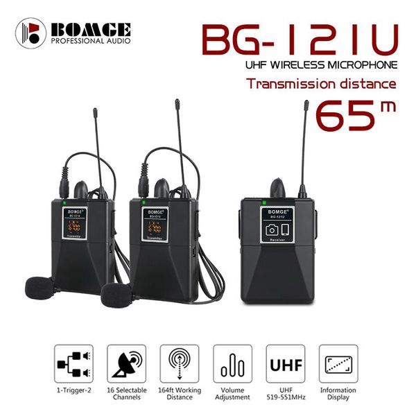 uhf dual channel wireless lavalier microphone lapel mic for slr 65m range dslr camera interview live recording
uhf dual channel wireless lavalier microphone lapel mic for slr 65m range dslr camera interview live recording