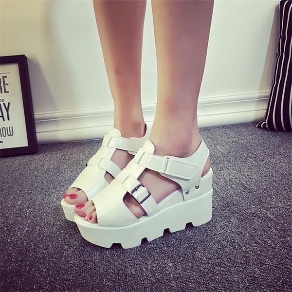 nice europe new women sandals female thick waterproof wedge high antiskid sponge bottom lace-up with female fish mouth shoes, Black
nice europe new women sandals female thick waterproof wedge high antiskid sponge bottom lace-up with female fish mouth shoes, Black