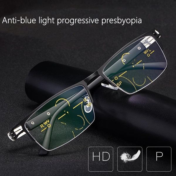 men half frame anti blue light progressive glasses smart zoom hyperopia reading glasses far and near dual-use 1122, White;black
men half frame anti blue light progressive glasses smart zoom hyperopia reading glasses far and near dual-use 1122, White;black