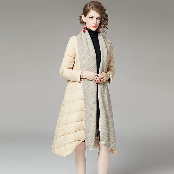 winter robes are thick and knitted scarves, warm, fluffy, white duck feathers, women's long paka, 2020
winter robes are thick and knitted scarves, warm, fluffy, white duck feathers, women's long paka, 2020