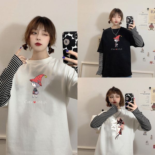 fake two pieces of pure cotton coat t-shirt long sleeve t-shirt for women 2020 spring and autumn new loose stripe super fire cec student, White
fake two pieces of pure cotton coat t-shirt long sleeve t-shirt for women 2020 spring and autumn new loose stripe super fire cec student, White