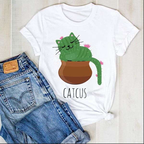 women lady cat flower cartoon cute summer cactus ladies t tee tshirt womens female shirt clothes graphic clothing t shirt, White
women lady cat flower cartoon cute summer cactus ladies t tee tshirt womens female shirt clothes graphic clothing t shirt, White