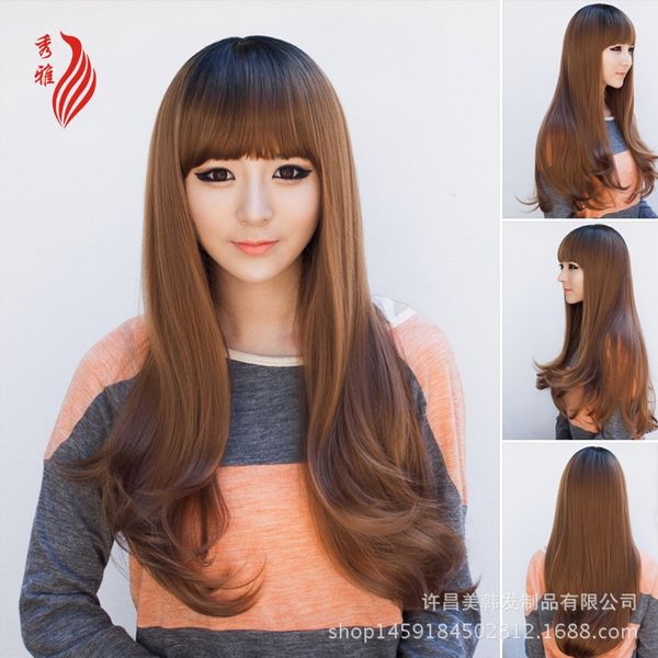 ivkco girl's long curly big wave medium long hair wig wigwith slanting bangs pear flower hairstyle fashion wig girl, Black
ivkco girl's long curly big wave medium long hair wig wigwith slanting bangs pear flower hairstyle fashion wig girl, Black