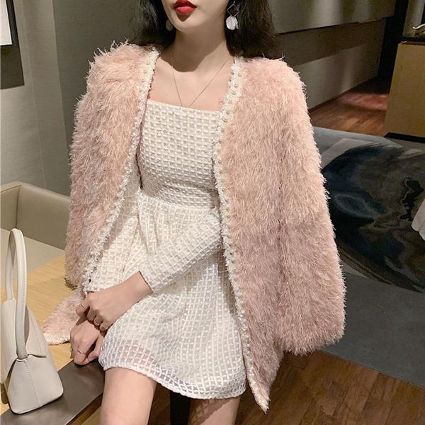 women's fur & faux n fleece fluffy shaggy slim coat korean sweet outwear fashion women 2021 autumn winter cardiga, Black
women's fur & faux n fleece fluffy shaggy slim coat korean sweet outwear fashion women 2021 autumn winter cardiga, Black