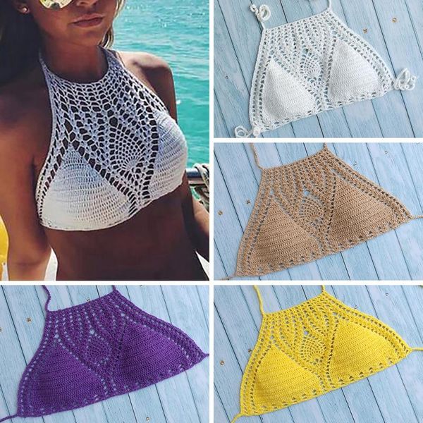 two-piece suits bikini handmade crochet women boho beach bralette solid halter knitted swimsuit brazilian bikinis bathing suit
two-piece suits bikini handmade crochet women boho beach bralette solid halter knitted swimsuit brazilian bikinis bathing suit