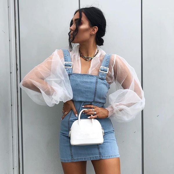 women transparent long sleeve blouses fashion v neck casual mesh sheer lantern sleeve single-breasted loose shirt1, White
women transparent long sleeve blouses fashion v neck casual mesh sheer lantern sleeve single-breasted loose shirt1, White