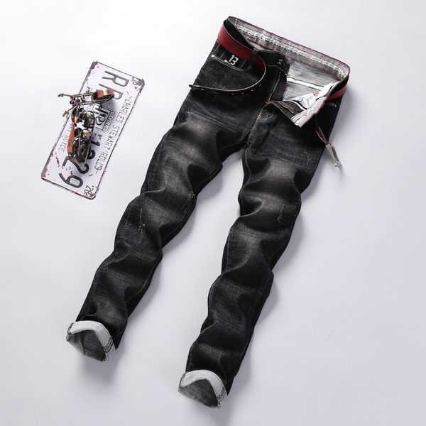 jeans men's slim fit elastic leg pants men's korean fashion youth versatile fashion brand black casual pants, Blue
jeans men's slim fit elastic leg pants men's korean fashion youth versatile fashion brand black casual pants, Blue