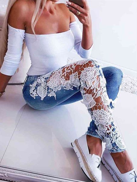plus size 3xl lace floral crochet hollow-out jeans autumn women elegant denim pencil skinny jeans, Blue
plus size 3xl lace floral crochet hollow-out jeans autumn women elegant denim pencil skinny jeans, Blue