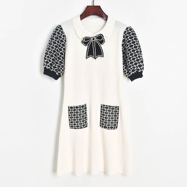 new female luxury designer mini dress crocheted beading bow peter collared elegant ladies embroidered dresses a72y, Black;gray
new female luxury designer mini dress crocheted beading bow peter collared elegant ladies embroidered dresses a72y, Black;gray