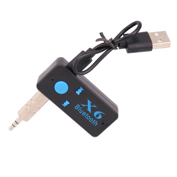 

x6 bluetooth receiver audio music real stereo 3.5mm streaming car kit stereo bt 4.0 portable adapter auto aux a2dp for handsfree