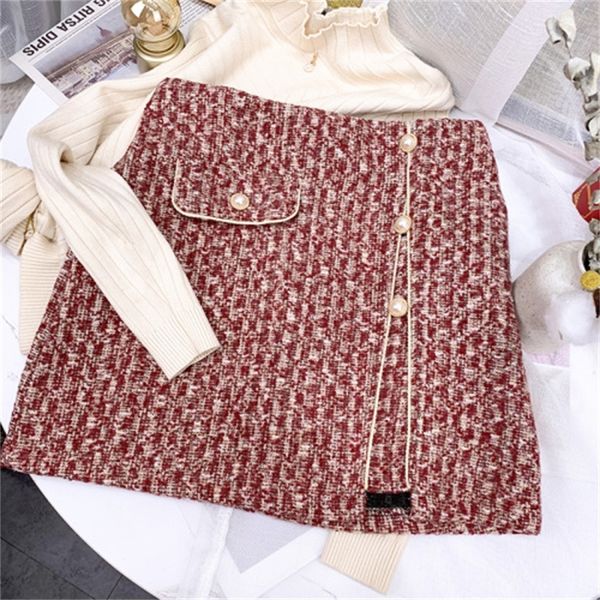 2021 new spring new high waist was thin retro tweed skirt female pearl buckle temperament package hip a yji8, Black
2021 new spring new high waist was thin retro tweed skirt female pearl buckle temperament package hip a yji8, Black