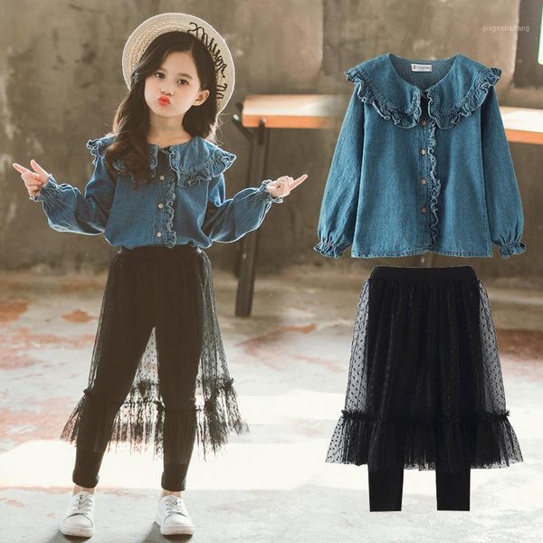 spring autumn warm girls suit jeans coat + culottes 2pcs/sets teenage children's school clothing kids party 20211, White
spring autumn warm girls suit jeans coat + culottes 2pcs/sets teenage children's school clothing kids party 20211, White
