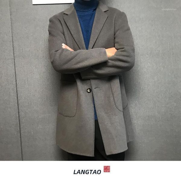 men's wool & blends long 70 double faced suit coat for man1, Black
men's wool & blends long 70 double faced suit coat for man1, Black