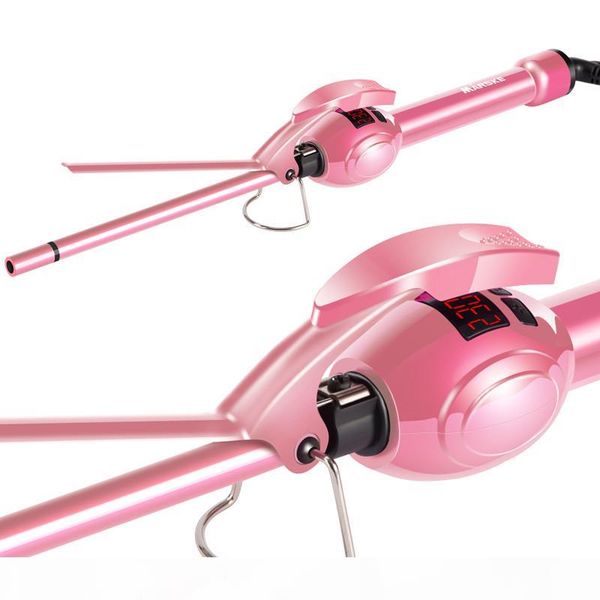 ceramic hair curling iron 9mm styling tools professional hair waver pear flower cone electric curler roller curling wand, Black
ceramic hair curling iron 9mm styling tools professional hair waver pear flower cone electric curler roller curling wand, Black