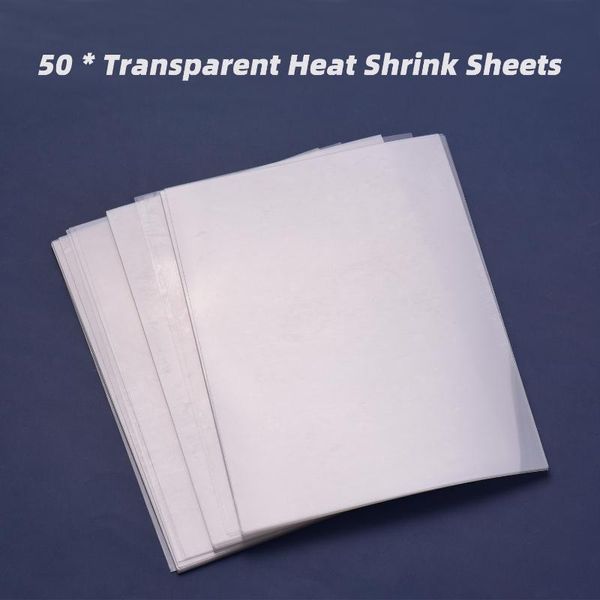 50pcs Shrink Films Kit Shrinky Art Film Paper Heat-shrink Sheets For Diy Craft Ornaments Pendants Accessories, 7.9 * 5.7 Inches