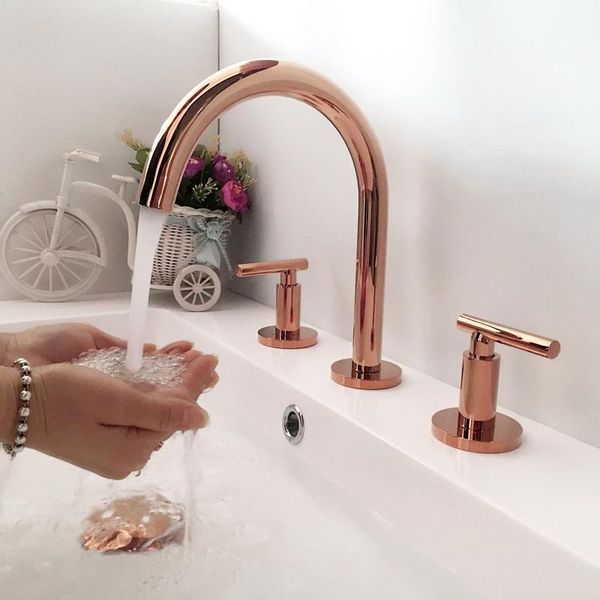 bathroom basin faucets sink taps rose gold brass 3 holes double handle luxury and cold mixer water bathbasin bathtub faucet1
bathroom basin faucets sink taps rose gold brass 3 holes double handle luxury and cold mixer water bathbasin bathtub faucet1