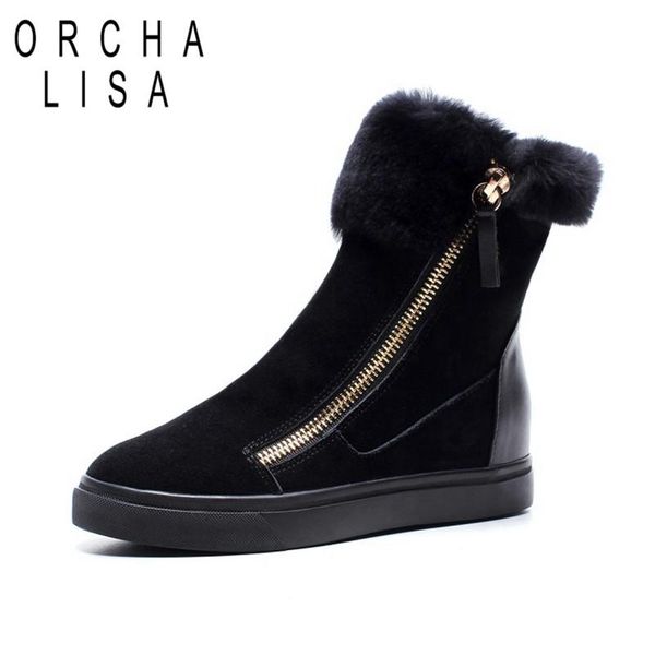 orcha lisa real cow suede snow boots warm fur round toe side zipper ankle boots falt heels winter shoes pink black botas mujer
orcha lisa real cow suede snow boots warm fur round toe side zipper ankle boots falt heels winter shoes pink black botas mujer