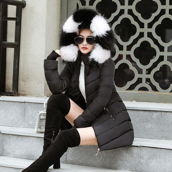 2020 big fur collar womens parka jacket winter hooded thick down cotton padded parka female jacket long coat slim warm outwear, Black
2020 big fur collar womens parka jacket winter hooded thick down cotton padded parka female jacket long coat slim warm outwear, Black