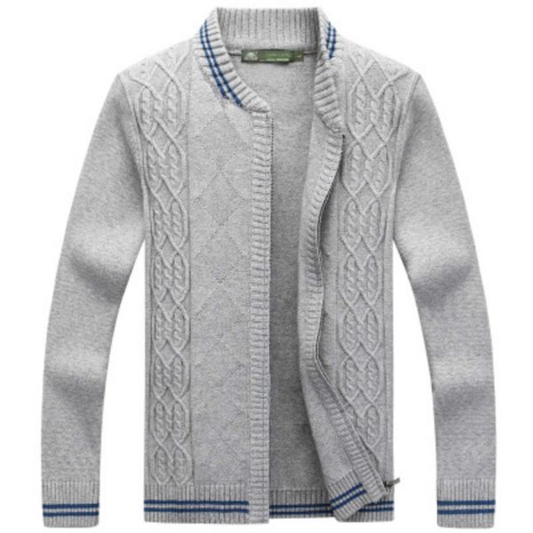 2020 promotions thick autumn winter coat zipper cardigan sweater collar men's casual striped decoration loose sweater j951, White;black
2020 promotions thick autumn winter coat zipper cardigan sweater collar men's casual striped decoration loose sweater j951, White;black