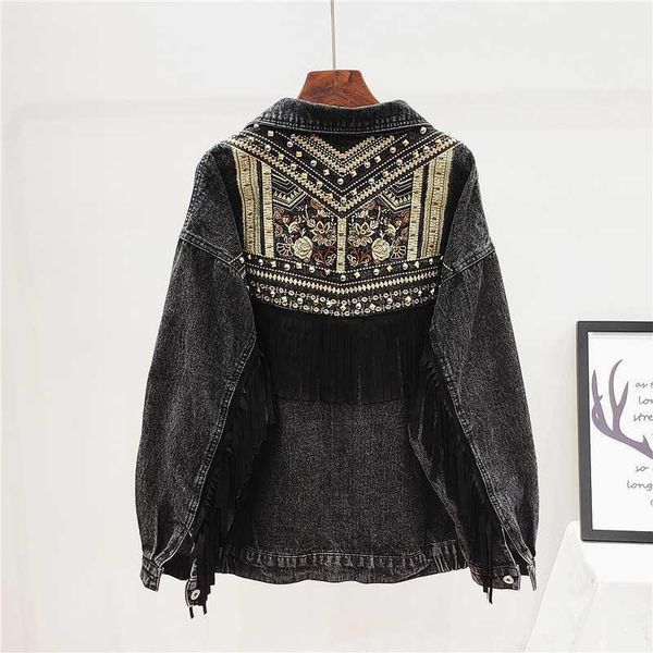 vintage denim women jacket spring floral embroidery suede fringe loose long sleeve streetwear outerwear female boho jacket z1291, Black;brown
vintage denim women jacket spring floral embroidery suede fringe loose long sleeve streetwear outerwear female boho jacket z1291, Black;brown