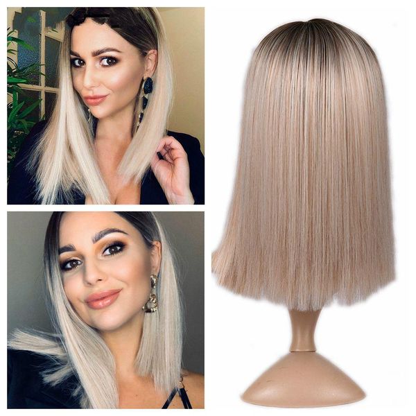 wignee 2 tone ombre коричневый ash blonde синтетический парик для женщин средней части короткие прямые высокая волос температура косплей пар, Black
wignee 2 tone ombre коричневый ash blonde синтетический парик для женщин средней части короткие прямые высокая волос температура косплей пар, Black