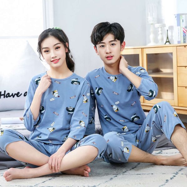 pajamas new men's and women's loose soft comfortable air conditioning pure cotton children's home suit, Blue;red
pajamas new men's and women's loose soft comfortable air conditioning pure cotton children's home suit, Blue;red