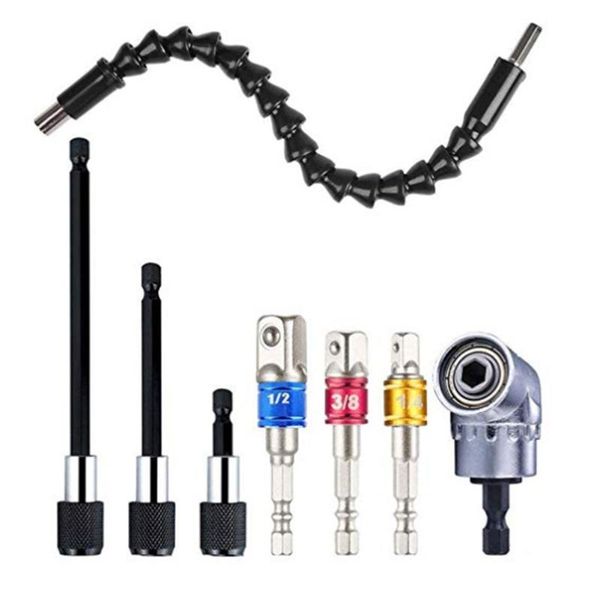 8pcs right angle drill 105 degree driver extension power socket holder adapter head post power tool accessories set
8pcs right angle drill 105 degree driver extension power socket holder adapter head post power tool accessories set