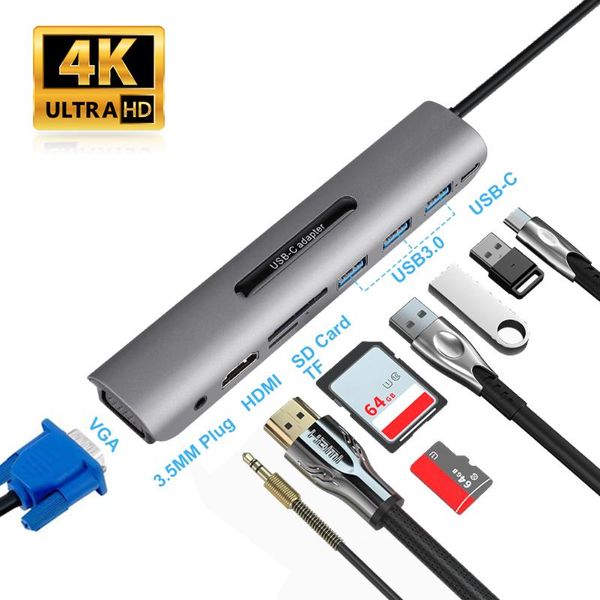 9 ports usb c hub to hdmi vga rj45 gigabit ethernet power adapter dock pd charger for pro air multi type c hub
9 ports usb c hub to hdmi vga rj45 gigabit ethernet power adapter dock pd charger for pro air multi type c hub