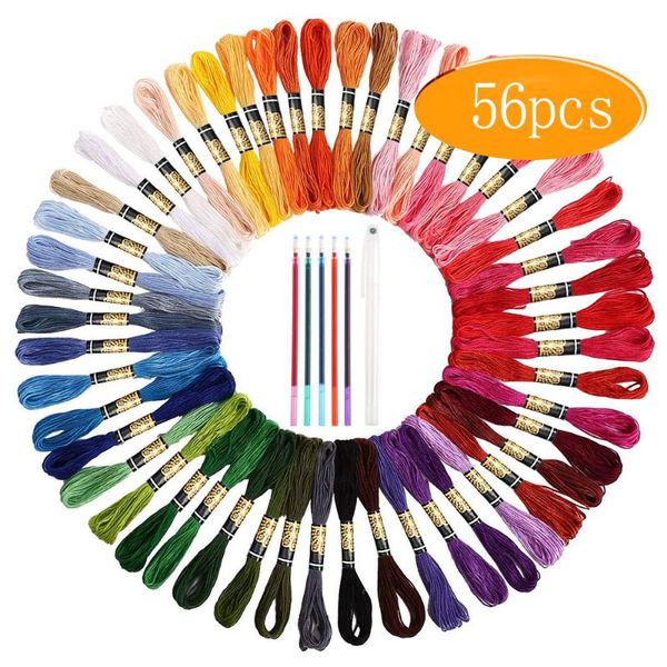 50 skeins embroidery floss cross stitch thread with 5pcs water erasable fabric marker pen diy sewing accessories, Black
50 skeins embroidery floss cross stitch thread with 5pcs water erasable fabric marker pen diy sewing accessories, Black