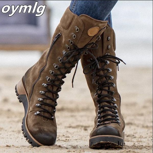 зимняя мода женские середины икры сапоги круглый toe западная lace-up side zipper boots дамы удобная non-slip мотоцикл bootie, Black
зимняя мода женские середины икры сапоги круглый toe западная lace-up side zipper boots дамы удобная non-slip мотоцикл bootie, Black