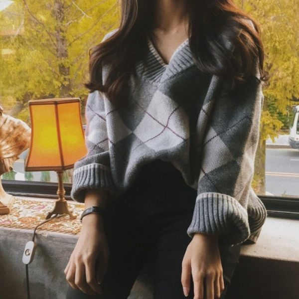 knitwear new 2020 large women's wear autumn and winter big v-neck rhomboid loose bottoming pullover pullover sweater nuvsk, White;black
knitwear new 2020 large women's wear autumn and winter big v-neck rhomboid loose bottoming pullover pullover sweater nuvsk, White;black