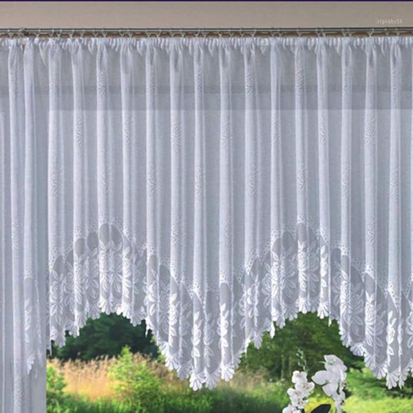 european romantic style curtain knitted jacquard arch curtains half shading white lace curtain large size1 
european romantic style curtain knitted jacquard arch curtains half shading white lace curtain large size1