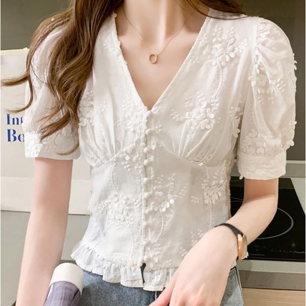 women's blouses & shirts white women v neck lace print femmes blouse blusas puff sleeve slim short korean clothes 2021 womens vetement
women's blouses & shirts white women v neck lace print femmes blouse blusas puff sleeve slim short korean clothes 2021 womens vetement