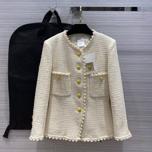 european and american women's wear 2020 summer new style long - sleeved round collar single - breasted fashionable tweed coat1, Black
european and american women's wear 2020 summer new style long - sleeved round collar single - breasted fashionable tweed coat1, Black