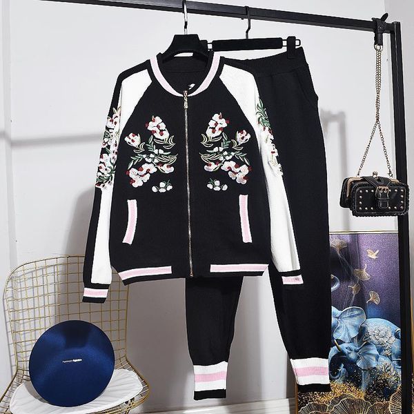 korean knitted tracksuit women outfits embroidery flower cardigan sweater pencil pants set loose casual knitting suit female 2pc1, Gray
korean knitted tracksuit women outfits embroidery flower cardigan sweater pencil pants set loose casual knitting suit female 2pc1, Gray