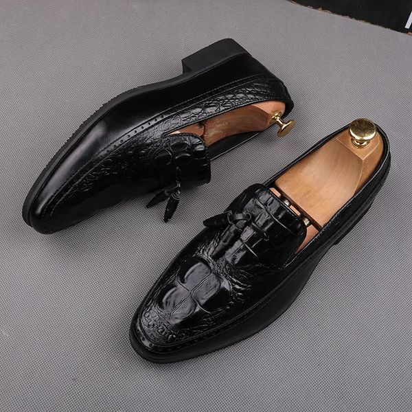 new men dress shoes faux crocodile grain leather tassel flats luxury fashion groom wedding shoes oxford sapato social masculino, Black
new men dress shoes faux crocodile grain leather tassel flats luxury fashion groom wedding shoes oxford sapato social masculino, Black