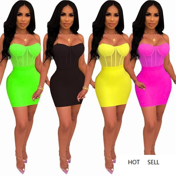 women shoulder strap 2pcs dress fashion female panelled backless clothing summer see through sleeveless apparel, White
women shoulder strap 2pcs dress fashion female panelled backless clothing summer see through sleeveless apparel, White